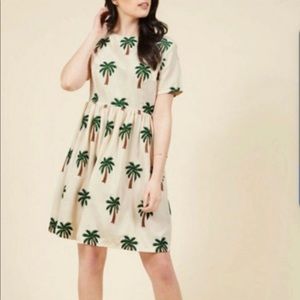 Pepalove dress with embroidered palm trees